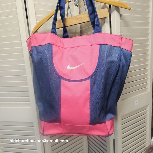 Nike Other - Navy Blue & Red NIKE Swooh  Mesh Bag, Beach,  Gym, Tote, Carry-On